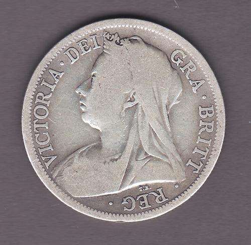 Great Britain 1901 Victoria Half Crown .925 Silver