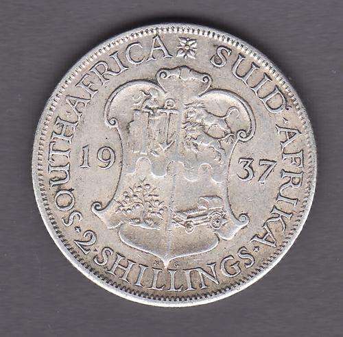 SAU Nice 1937 2 Shilling .80 Silver