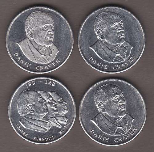 Set of 4 Nice Danie Craven Rugby Medallions