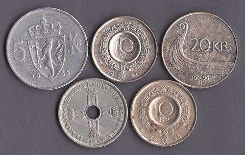 Norway 5 Mixed Coins