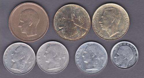 Belgium 7 Mixed Coins No Duplicates
