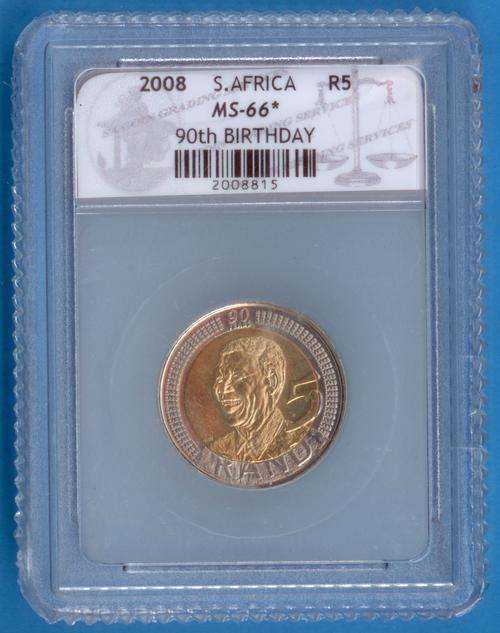 2008 South Africa Mandela R5 Graded SACGS MS-66