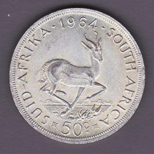 RSA First Decimal 1964 50 Cent .50 Silver 28.27 Grams Only 126 664 Minted Minted