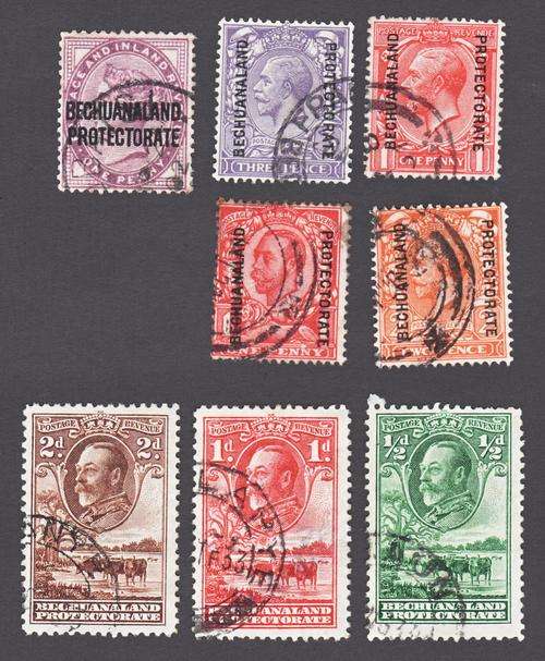 Bechuanaland Protectorate George V Mounted Mint and Used Sets