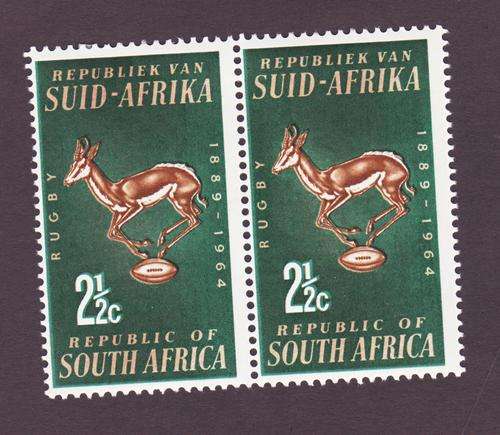 RSA 2.5 Cent Springbok Rugby Stamp Mounted Mint