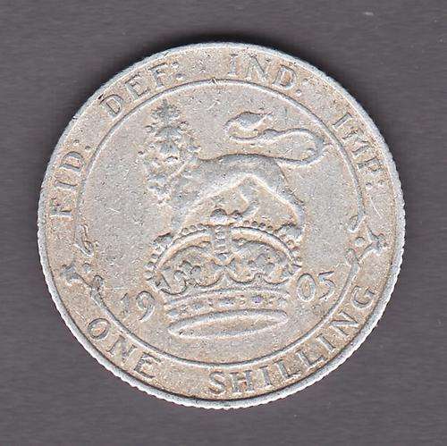 Great Britain 1905 1 Shilling .925 Silver 5.655 g Only 488 000 Mint R800 F or R2750 VF