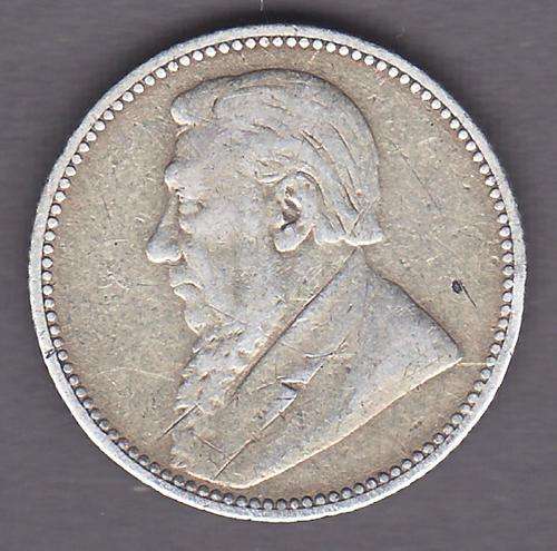 ZAR 1896 6 Pence Nice But Ex Mount .925 Silver 2.8 Grams