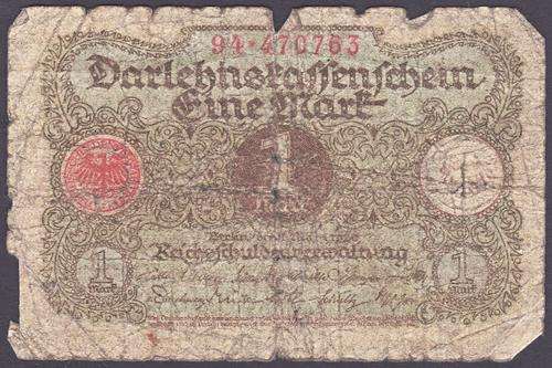 Germany Berlin 1 March 1920 Reichsbanknote 1 Mark