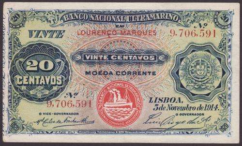 Lorenza Marques 5 November 1914 20 Centavos