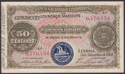 Lorenza Marques 5 November 1914 50 Centavos