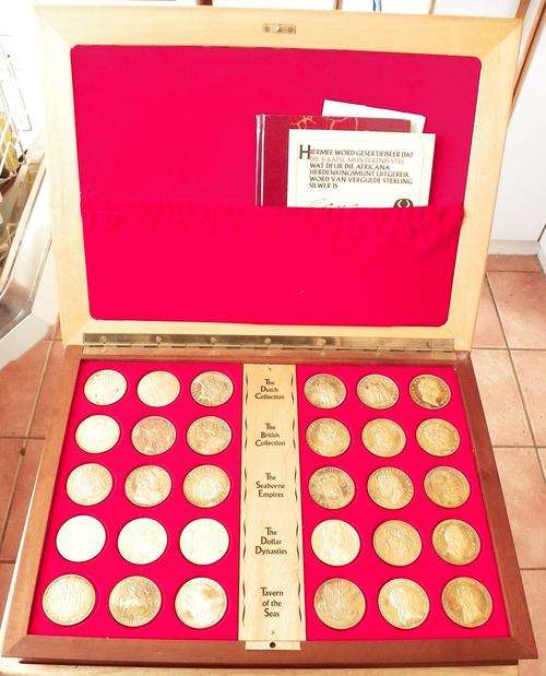 The Cape Coin History 1600 -1834 Consists of 30 Gold Plated .925 Silver Medallions
