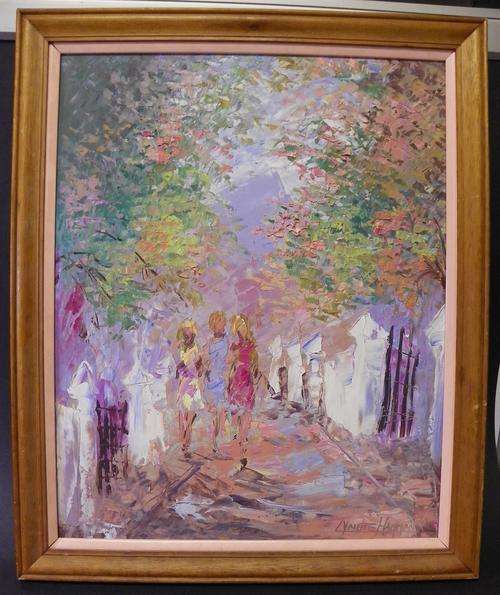 1990 Original Lynette Hamman Palette Knife in Oil Painting