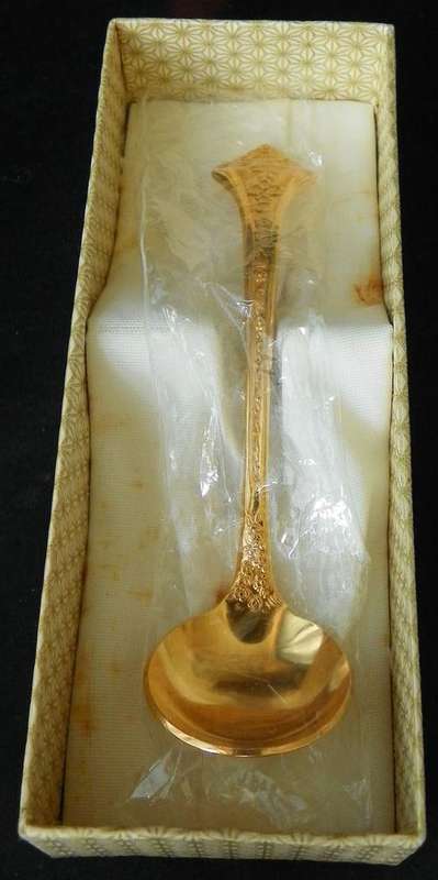 Jacaranda Eetrite 24 Carat Gold Plated Fleur Sugar Spoon Made By Greensons