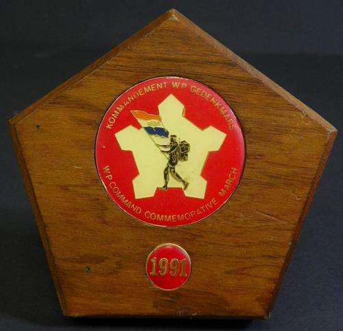 Western Province Command Commemorative March 1991 Wooden Plaque