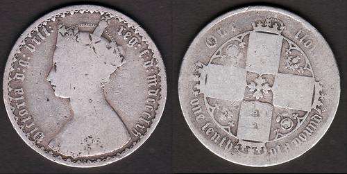 Rare Great Britain 1854 10th of a Pound 92.5% Silver Low Mintage High Catalog Value