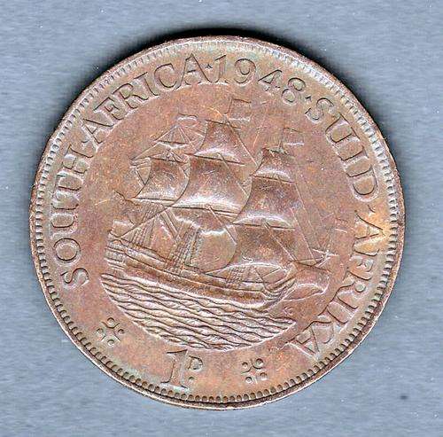 South African Union 1948 Copper 1 Penny