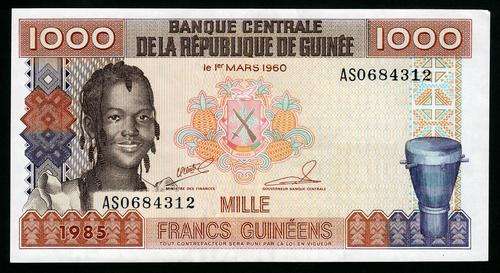 Guinea 19851000 Francs. Good Condition