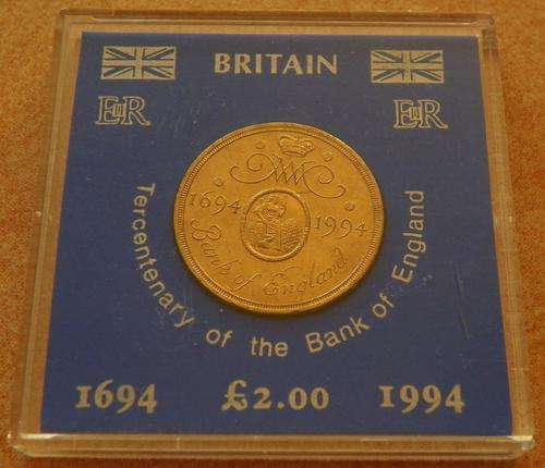 Great Britain 1694 to 1994 Tercentenary of the Bank of England 2 Pound in Perspex Box