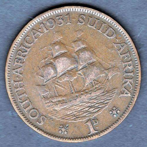 South African Union 1931 Penny. Only 284 430 Minted