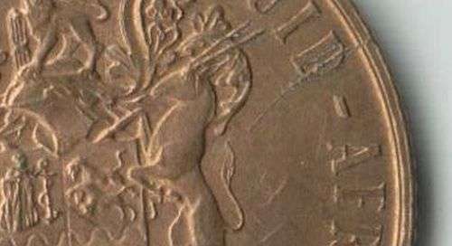 SOUTH AFRICA MINT ERROR 1990 2 CENT COIN WITH CRACKED DIE ! AND LARGER MOUNTAINS - UNC