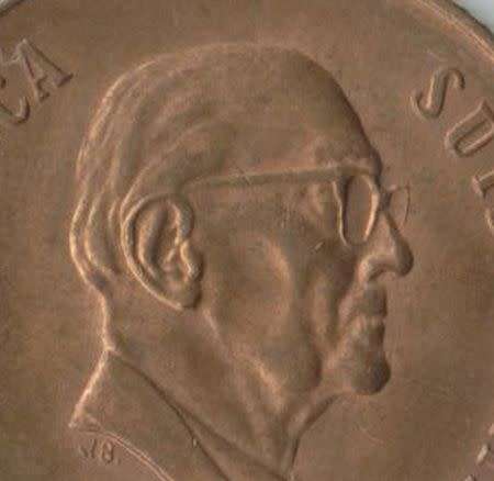 SOUTH AFRICA MINT ERROR 1976 2 CENTS x 2 WEAK STRIKE - PART MISSING GLASSES, CHEEK BONE&HAIRLINES