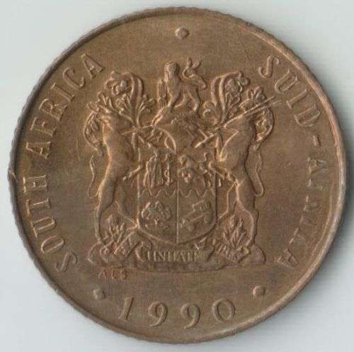 SOUTH AFRICA MINT ERROR 1990 2 CENTS x 2 BOTH WITH PART MISSING LEGENDS