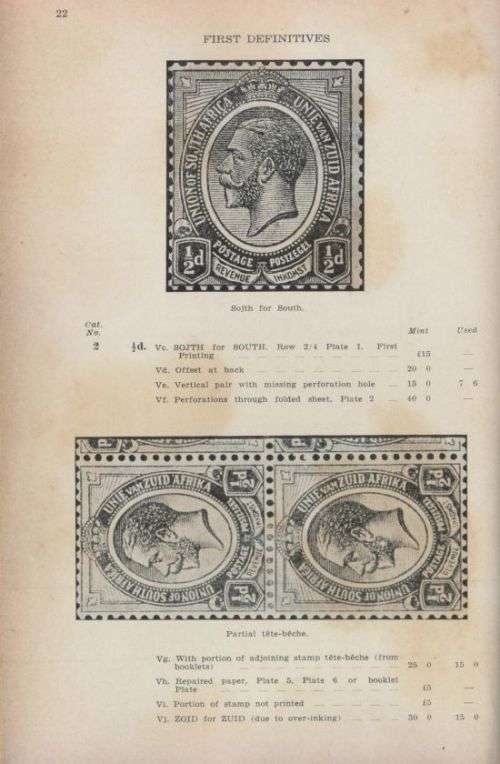 1952 UNION OF SOUTH AFRICA HANDBOOK CATALOGUE 326 PAGES WHICH LISTS MANY MANY VARIETIES AND ERRORS
