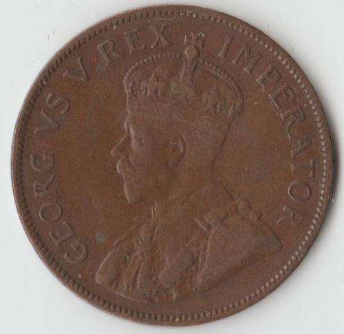 1931 UNION SOUTH AFRICA PENNY WEAK STRIKE OF "I" In GEORGIVS 1940 PENNY "MISSING STAR AFTER DATE"