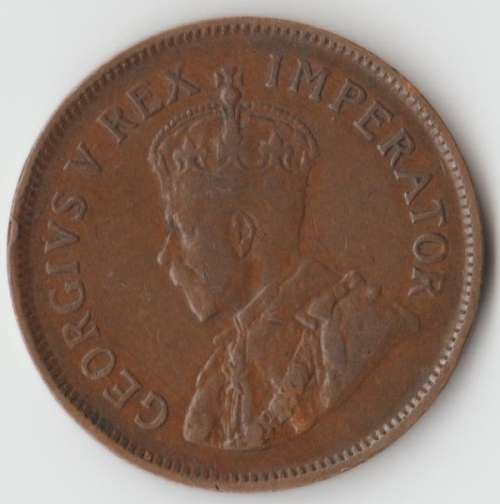 1928 UNION SOUTH AFRICA HALF PENNY EXTRA WAVES ABOVE "NY"TO"KA" MISSING STAR BETWEEN PENNY & AFRIKA