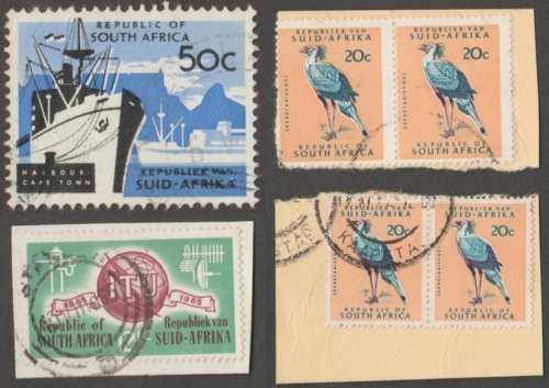 REPUBLIC OF SOUTH AFRICA USED LOT WITH ERRORS/FLAWS - INK BLOBS, COLOUR SHIFTS AND PERF SHIFT