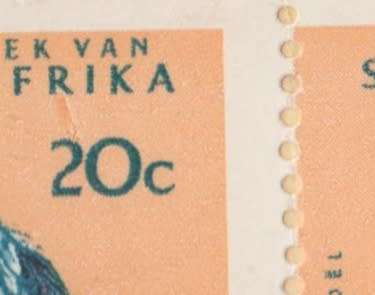 REPUBLIC OF SOUTH AFRICA USED LOT WITH ERRORS/FLAWS - INK BLOBS, COLOUR SHIFTS AND PERF SHIFT