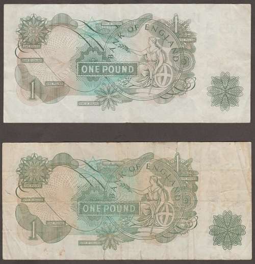 GREAT BRITAIN BANK OF ENGLAND 5 POUND BANKNOTE AND 3 x 1 POUND BANKNOTES