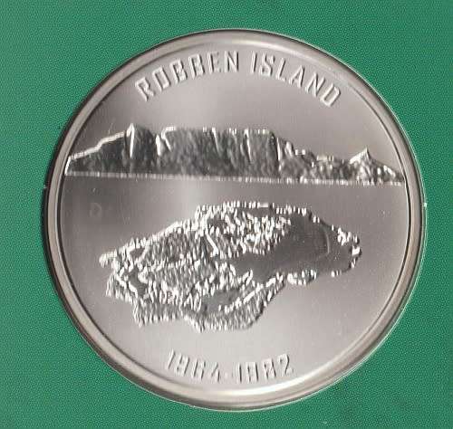 MANDELA ROBBEN ISLAND .925 1 OUNCE SILVER MEDALLION IN FOLDER