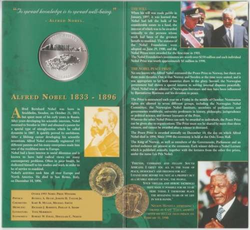 MANDELA ROBBEN ISLAND .925 1 OUNCE SILVER MEDALLION IN FOLDER