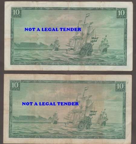 SOUTH AFRICA TW de JONGH R1, R 2, R 5 and R 10 BANKNOTE LOT BOTH WATERMARKS