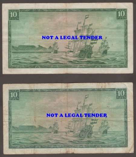 SOUTH AFRICA TW de JONGH R1, R 2, R 5 and R 10 BANKNOTE LOT BOTH WATERMARKS