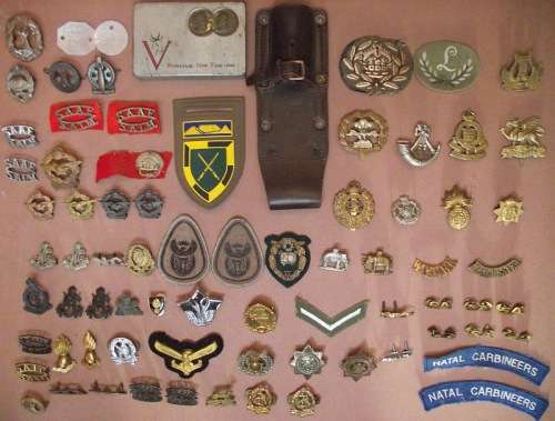 World War OneandTwo South Africa,SADF,Rhodesia,British Military Cap Badges,Collars and Shoulders