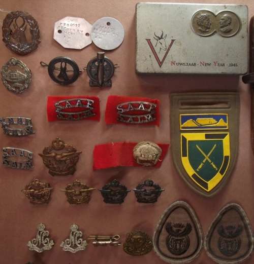 World War OneandTwo South Africa,SADF,Rhodesia,British Military Cap Badges,Collars and Shoulders