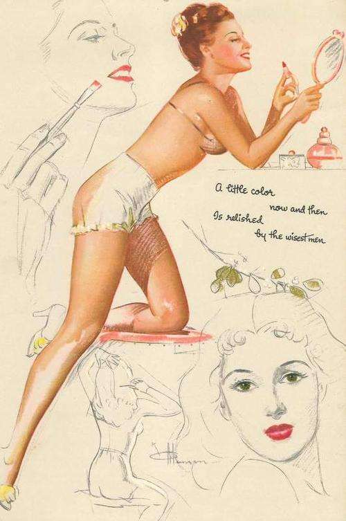 AUTHENTIC IMAGE OF AN ORIGINAL 1947 PIN UP CALENDAR GIRL
