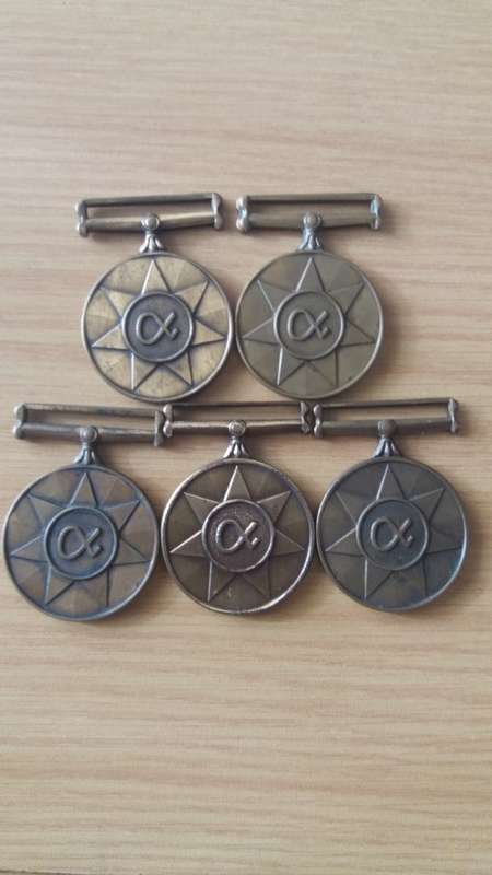 ** 5X SADF 1994 Unitas Medals, Full size. Bid Per Medal To Take All. **