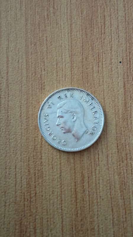 1945 Union Of South Africa Three Pence