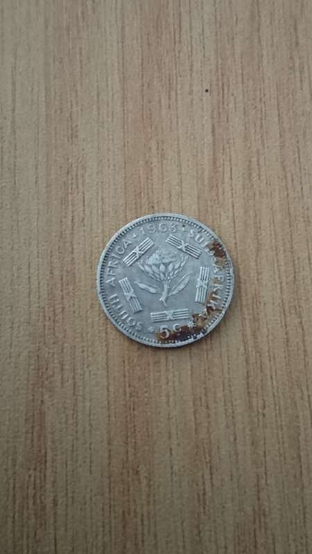 1963 Republic Of South Africa 5c.