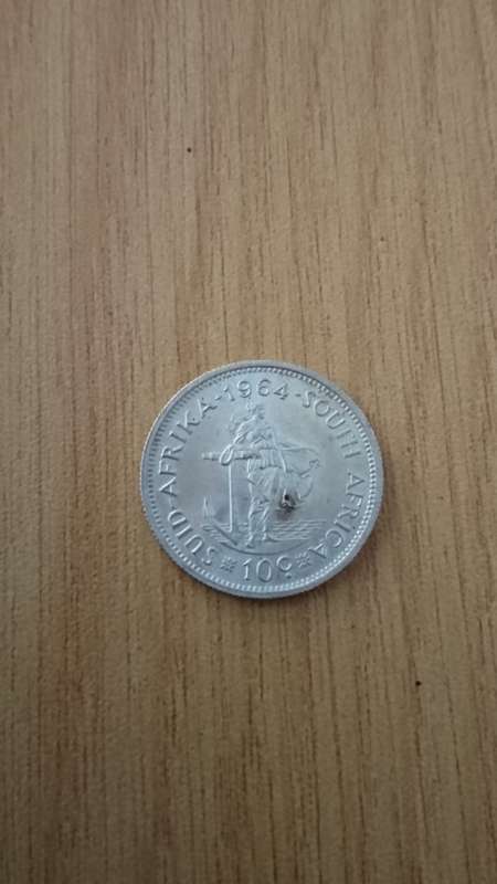Silver 1964 Republic Of South Africa 10c
