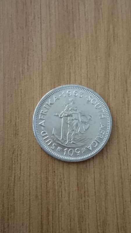 Silver 1963 Republic Of South Africa 10c