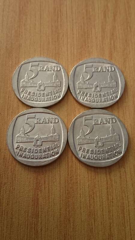 Nice 1994 Presidential Inauguration R5 Coins. Bid Per Coin To Take All 4