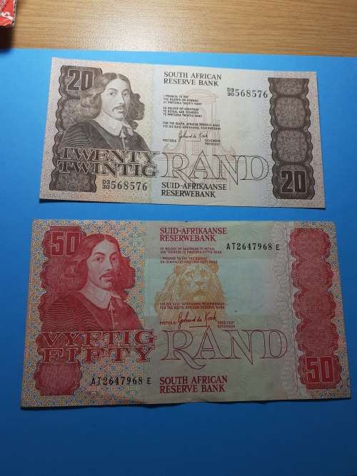 Full Set Of de Kock Notes R2 To R50. Including AA R5. Bid For The Set