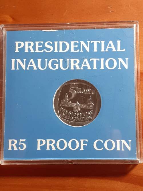 ** Beautiful 1994 Proof Presidential Inauguration R5 In Blue perspex Box **