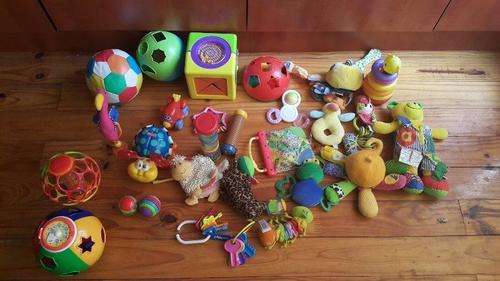 Selection of baby toys and rattles