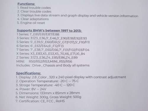 Creator BM multi-system scanner (For BMW)