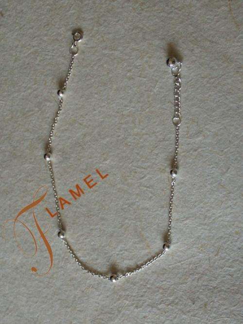 STERLING SILVER ANKLET WITH SILVER BEADS